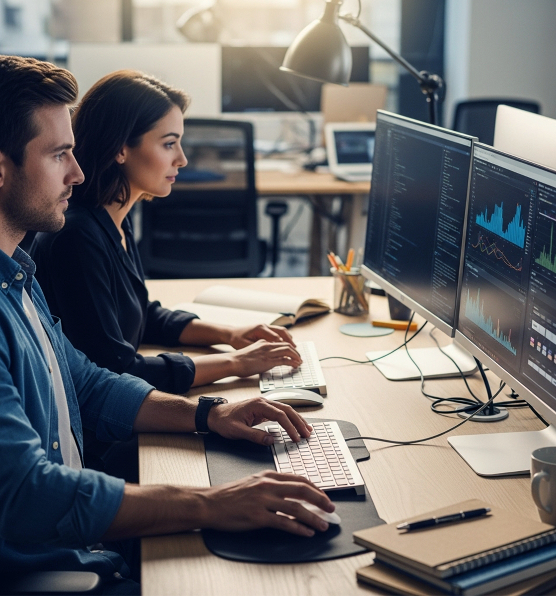 EBU Vision - Students working on computers